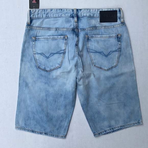 New GUESS Men's Regular Fit Denim Shorts SZ 32 - Picture 6 of 7